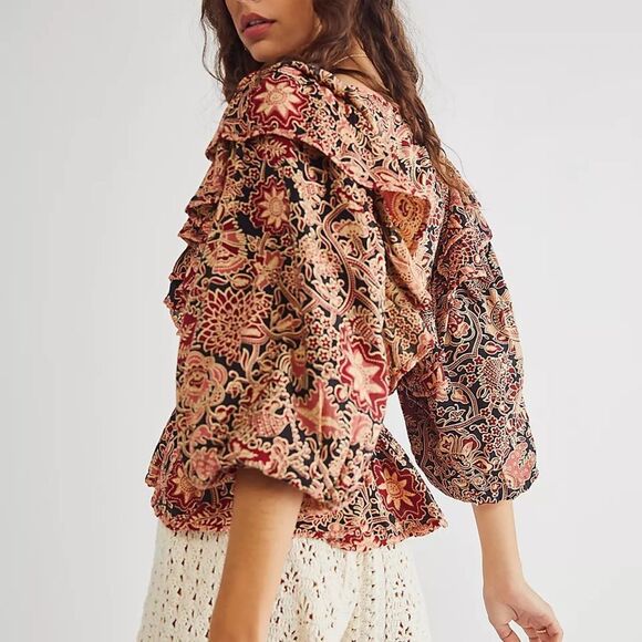 House of Harlow 1960 Jaipur Printed Blouse NEW with tags size medium - Picture 3 of 16